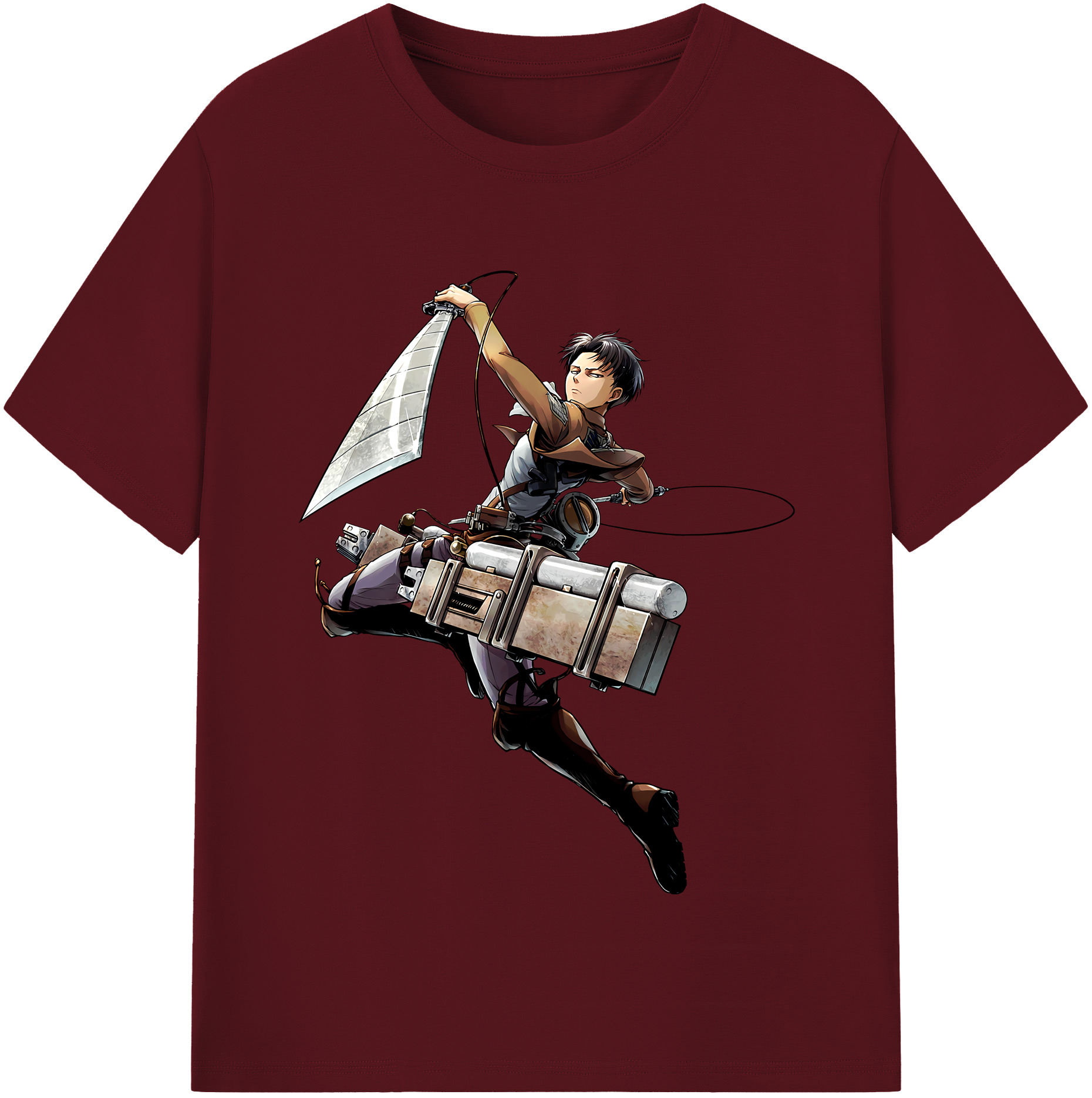 （画像用） 進撃の巨人 リヴァイ·アッカーマン Attack on Titan Levi Ackerman 綿100％半袖Tシャツ（フロントプリント）
